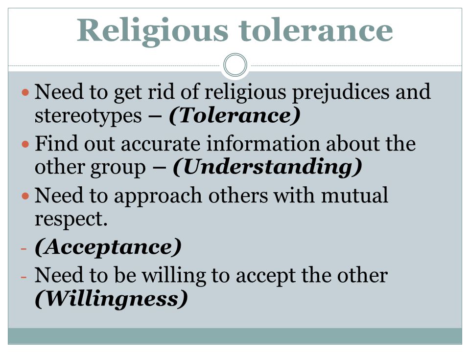 The need for religious tolerance